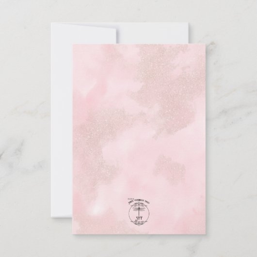 Boho Pampas & Roze Rozen Bruiloft Save The Date (Achterkant)