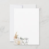 Boho pampas & roze rozen wit bruiloft save the date (Achterkant)