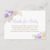 Boho Pampas Rozen Girl Shower Books-aanvraag Informatiekaartje (Voorkant)