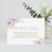 Boho Pampas Rozen Girl Shower Books-aanvraag Informatiekaartje (Staand voorkant)