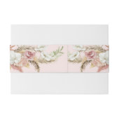 BOHO Pampas Rustiek Wit Blush Bloemen Fan Palmen Uitnodigingen Wikkel (Achterkant Voorbeeld)