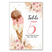 Boho Pampas Safari Animals Modern Table Number Kaart (Achterkant)