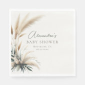 Boho Pampas Sage Green Baby shower gepersonaliseer Servet (Voorkant)