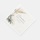 Boho Pampas Sage Green Baby shower gepersonaliseer Servet (Hoek)