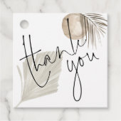 Boho Pampas Script Namen Datum Bruiloft Dank u Bedankjes Labels (Voorkant)