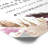 Boho Pampas Selfie Station Wedding Hashtag Sign Poster (Hoek)