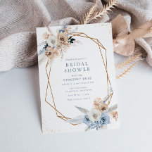 Boho Pampas Stoffig Blauw Bloemen vrijgezellenfees