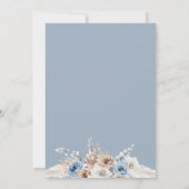 Boho Pampas Stoffig Blauw Bloemen vrijgezellenfees Kaart (Achterkant)