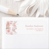 Boho Pampas Stoffig roos Bloemdoop Adres Etiket (Insitu)