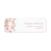 Boho Pampas Stoffig roos Bloemdoop Adres Etiket (Voorkant)