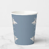 Boho pampas stoffige blauwe bloemenbruiloft papieren bekers (Links)