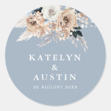 Boho pampas stoffige blauwe bruiloft