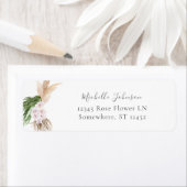 Boho Pampas Strand Bloem 2 Retouradres Label (Insitu)