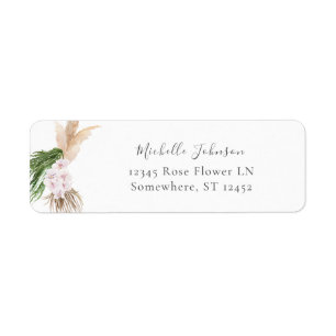 Boho Pampas Strand Bloem 2 Retouradres Label