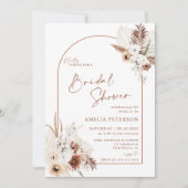 Boho Pampas Terracotta Bridal Shower Kaart (Voorkant)