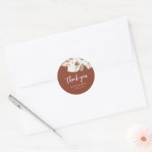 boho pampas terracotta floral bruiloft klassieke r ronde sticker (Envelop)