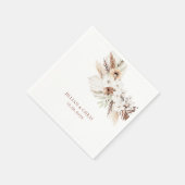 boho pampas terracotta floral bruiloft servet (Hoek)