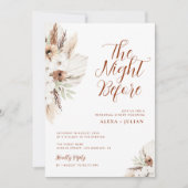 boho pampas terracotta floral repetial diner kaart (Voorkant)