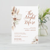 boho pampas terracotta floral repetial diner kaart (Staand voorkant)