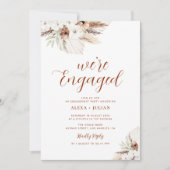 boho pampas terracotta floral verlofpartij kaart (Voorkant)