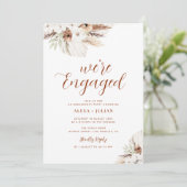 boho pampas terracotta floral verlofpartij kaart (Staand voorkant)
