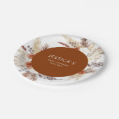 Boho Pampas Terracotta Grass Baby shower Papieren Bordje (Gekanteld)