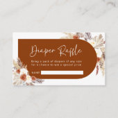 Boho Pampas Terracotta Grass Diaper Raffle Kaart (Voorkant)