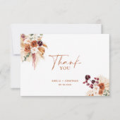 Boho Pampas Terracotta Hartelijk dank Bedankkaart (Voorkant)