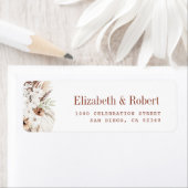 boho pampas terracotta label aangepast adres (Insitu)