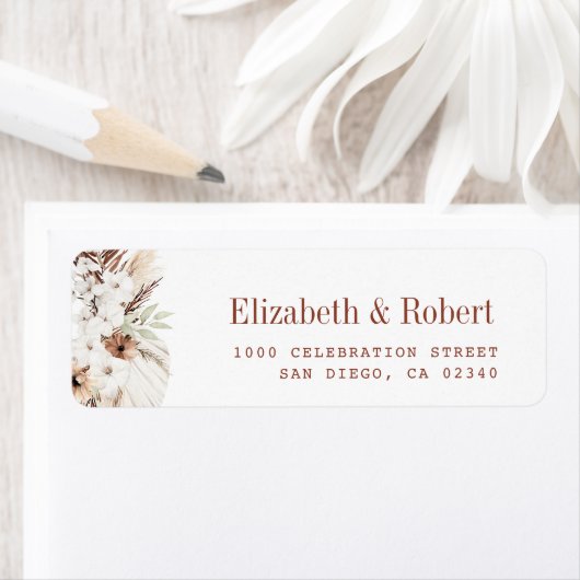 boho pampas terracotta label aangepast adres (Insitu)