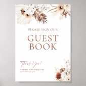 Boho Pampas Terracotta Poster (Voorkant)