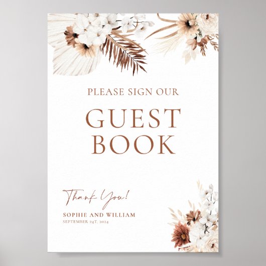 Boho Pampas Terracotta Poster (Voorkant)