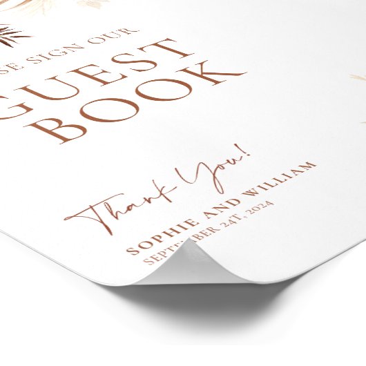 Boho Pampas Terracotta Poster (Hoek)