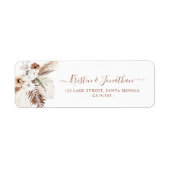 Boho Pampas Terracotta Return Address Label (Voorkant)