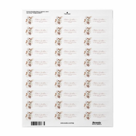 Boho Pampas Terracotta Return Address Label (Full Sheet)