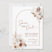 Boho Pampas Terracotta Rust sparen de datum Save The Date (Voorkant)