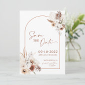 Boho Pampas Terracotta Rust sparen de datum Save The Date (Staand voorkant)