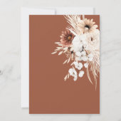 Boho Pampas Terracotta Rust Wedding Uitnodiging (Achterkant)