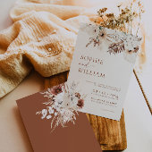 Boho Pampas Terracotta Trouw Uitnodiging