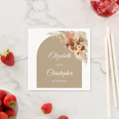 Boho pampas terracotta verbrand oranje huwelijk servet (Insitu)