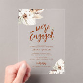 boho pampas terracotta-verloving acryl uitnodigingen (Insitu (Draagbaar))