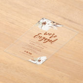 boho pampas terracotta-verloving acryl uitnodigingen (Laagn)