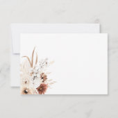 Boho Pampas Terracotta Wedding Details Kaart (Achterkant)