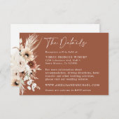 Boho Pampas Terracotta Wedding Details Kaart (Voorkant / Achterkant)