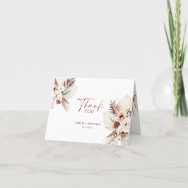 Boho Pampas Terracotta Wedding Hartelijk dank Bedankkaart