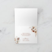 Boho Pampas Terracotta Wedding Hartelijk dank Bedankkaart (Binnen)