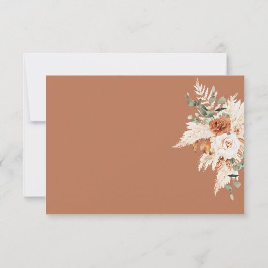 Boho Pampas Terracotta Wedding Hartelijk dank Bedankkaart (Achterkant)