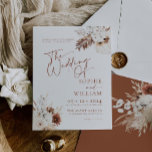 Boho Pampas Terracotta Wedding Invitation Kaart<br><div class="desc">De uitnodigingen van Boho zijn de perfecte manier om je trouwdag aan je gasten aan te kondigen. Elke uitnodiging bevat ingewikkelde florale design en prachtige typografie in neutrale kleuren, waaronder terracotta, beige en oortige tinten. Ze zijn gedrukt op hoogwaardige kaarten en zullen zeker indruk maken op je gasten en de...</div>