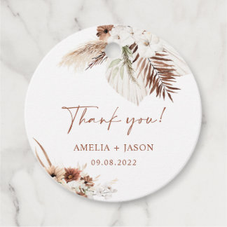 Boho Pampas Terracotta Wedding Label