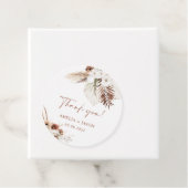 Boho Pampas Terracotta Wedding Label (In situ)